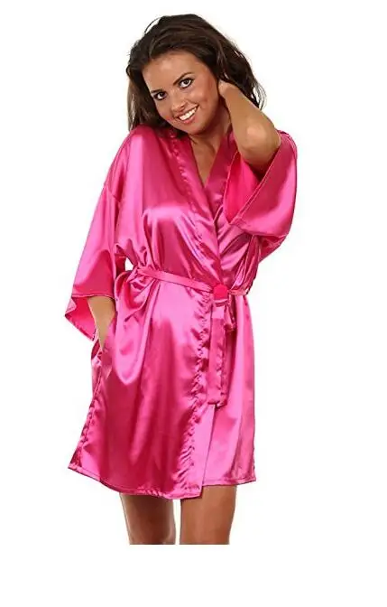 Szlafrok kimono ze sztucznego jedwabiu Zielony