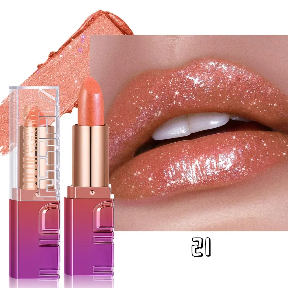 Szminka z brokatem złotym — metaliczny pigment, luksusowy blask Czekolada