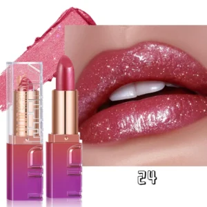 Szminka z brokatem złotym — metaliczny pigment, luksusowy blask Jasnozielony