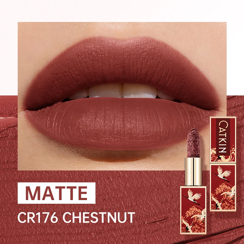Szminka matowa CATKIN Velvet Matte — kremowa i długotrwała Fioletowy