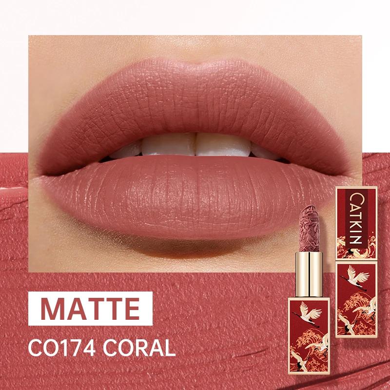 Szminka matowa CATKIN Velvet Matte — kremowa i długotrwała Przezroczysty