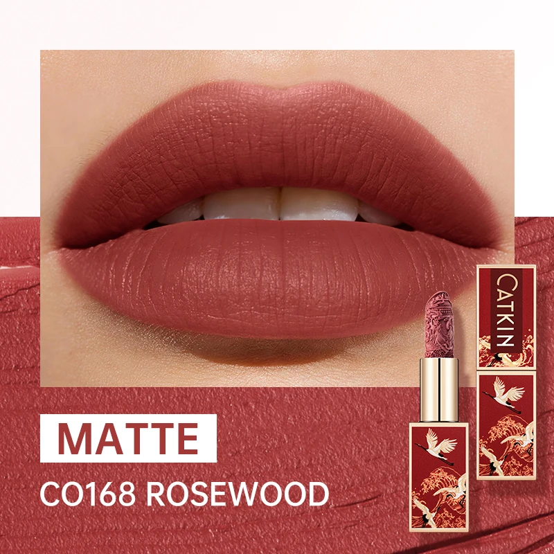 Szminka matowa CATKIN Velvet Matte — kremowa i długotrwała śliwka