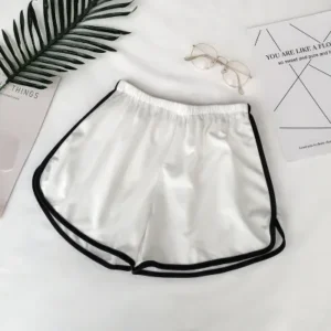 Szorty damskie patchwork na trening i plażę Biały