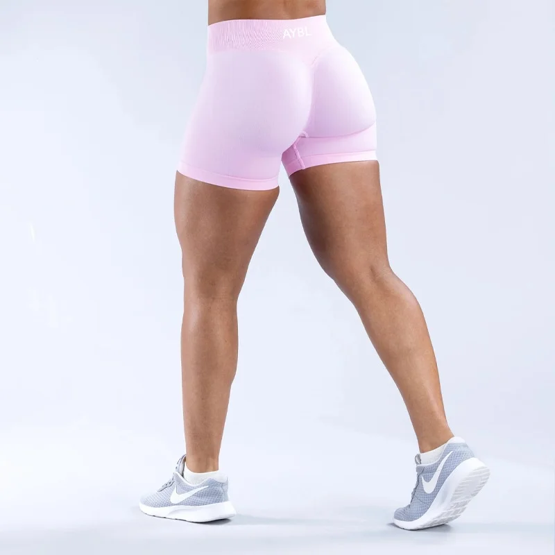 Szorty do jogi push-up z niskim stanem — bezszwowe szorty fitness damskie Złoto