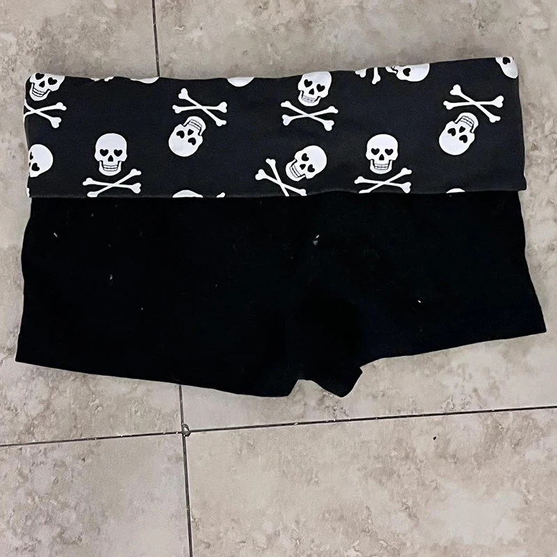Szorty Y2K w panterkę Gothic Harajuku damskie spodenki Niebieski