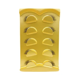 Sztuczne rzęsy na pół oka — 5 par z przezroczystym paskiem Szczotkowany łupek