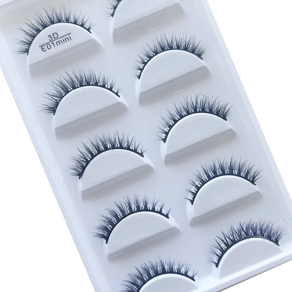 Sztuczne rzęsy 3D Mink (5 par) — naturalne i puszyste Fioletowy
