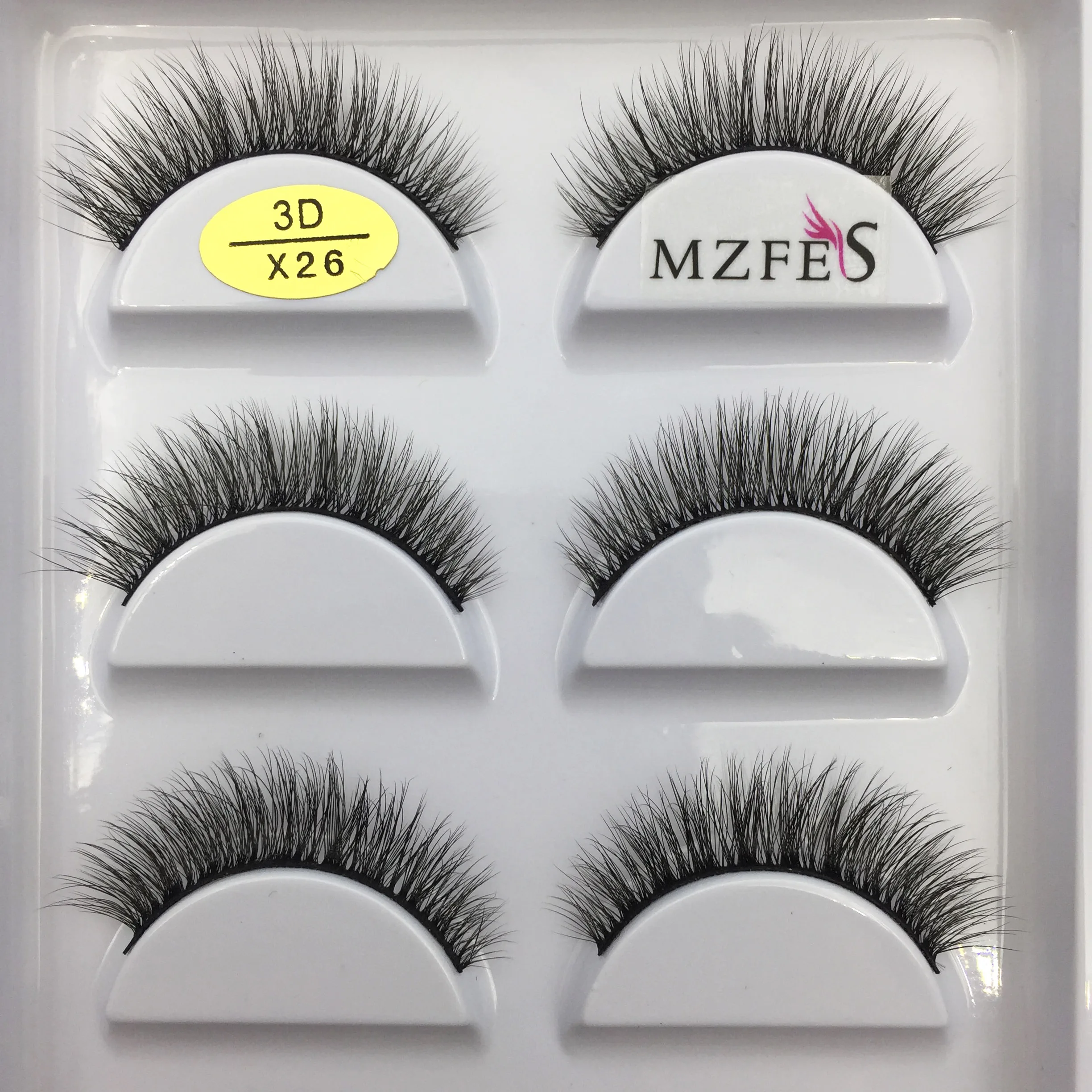 Sztuczne rzęsy 3D Mink (5 par) — naturalne i puszyste Nieba niebieski