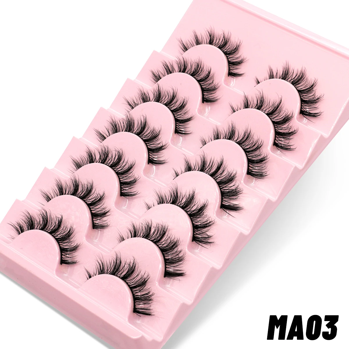 Sztuczne rzęsy 3D naturalny efekt – zestaw 5 lub 7 par Szczotkowany łupek