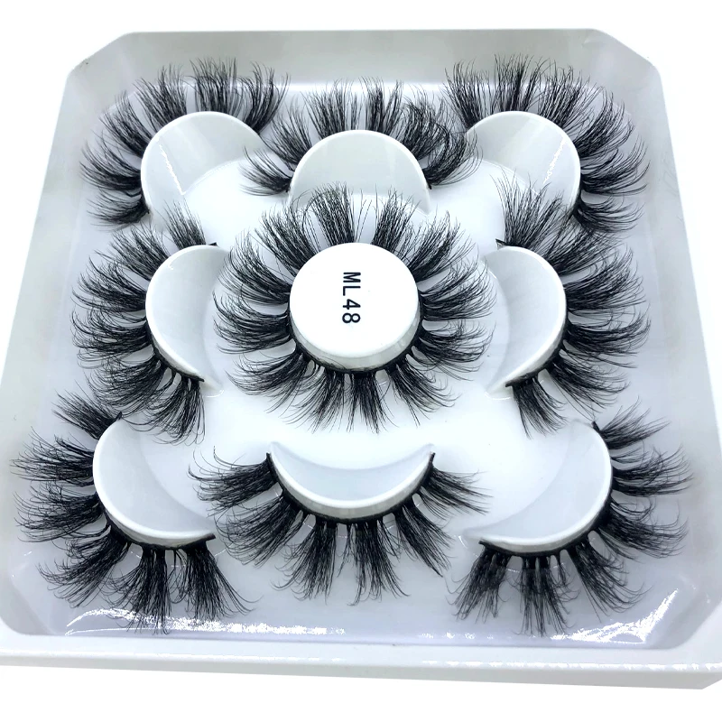 Sztuczne rzęsy 3D z norek naturalne 8-25mm zestaw 5 par Kolba