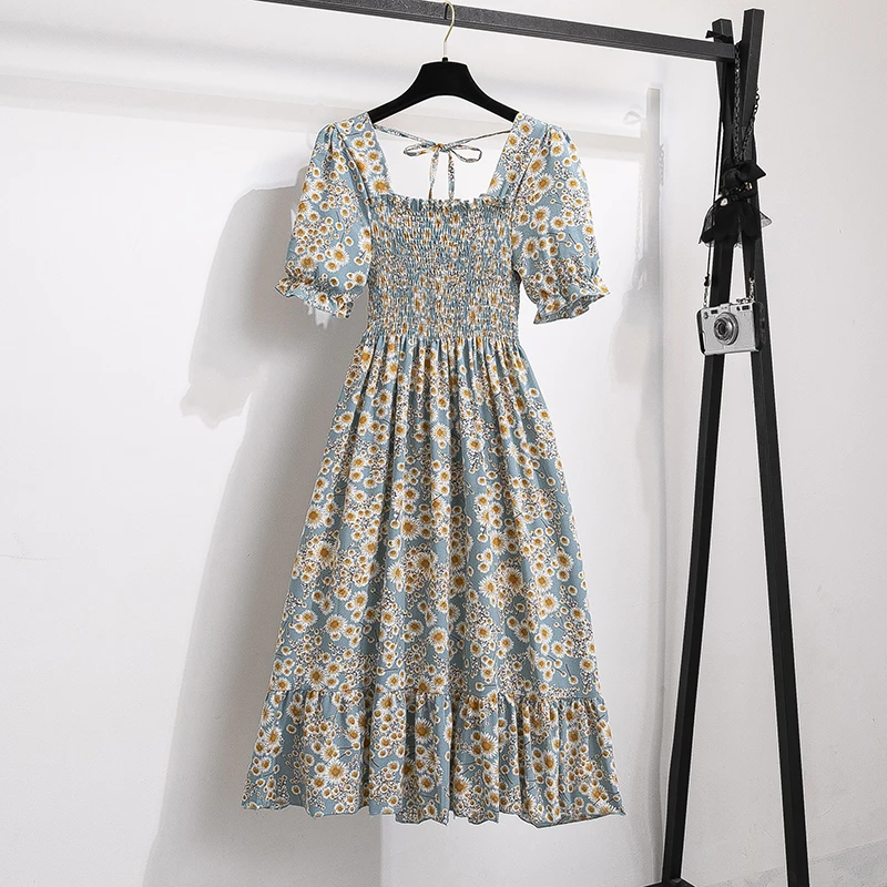 Szyfonowa sukienka midi plisowana w stylu boho Srebrny