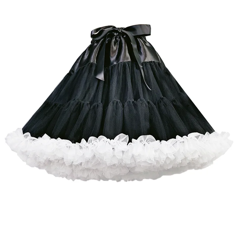 Tiulowa halka spódnica tutu 40 cm bufiasty podkoszulek Brązowy