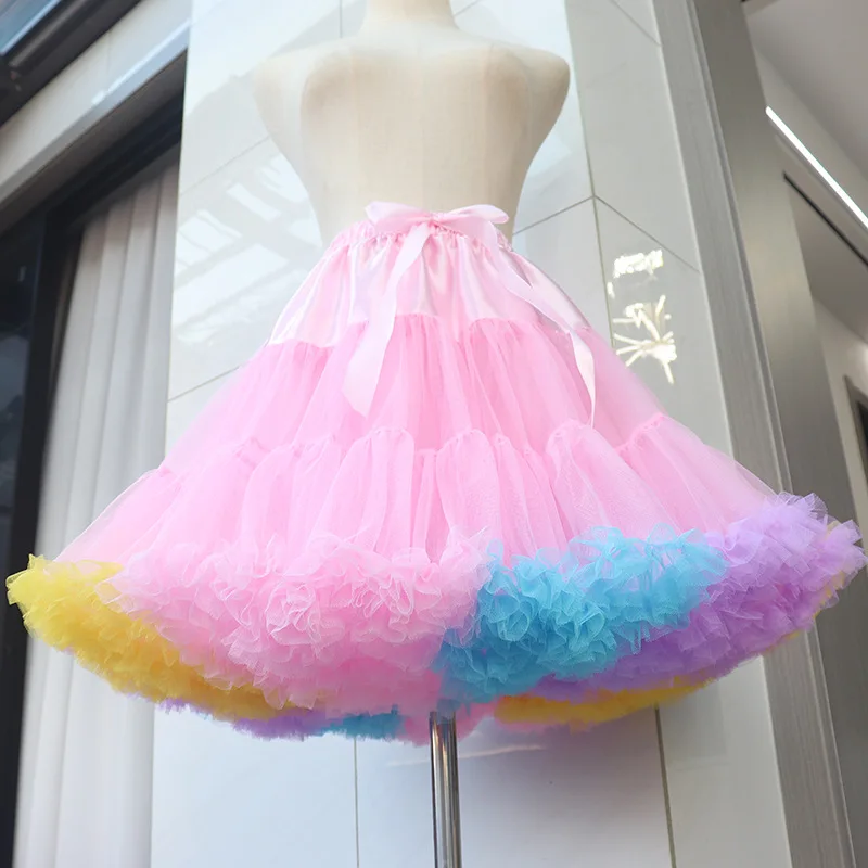 Tiulowa halka spódnica tutu 40 cm bufiasty podkoszulek Róża czerwona