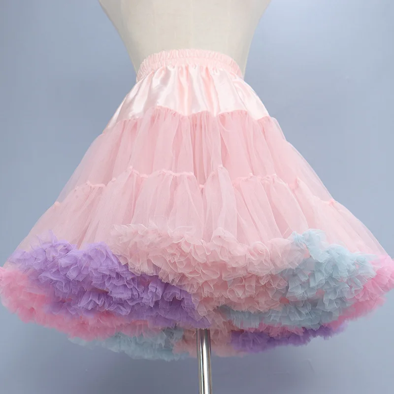 Tiulowa halka spódnica tutu 40 cm bufiasty podkoszulek Wielo