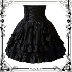 Tiulowa spódnica tutu w stylu gothic lolita Czarny