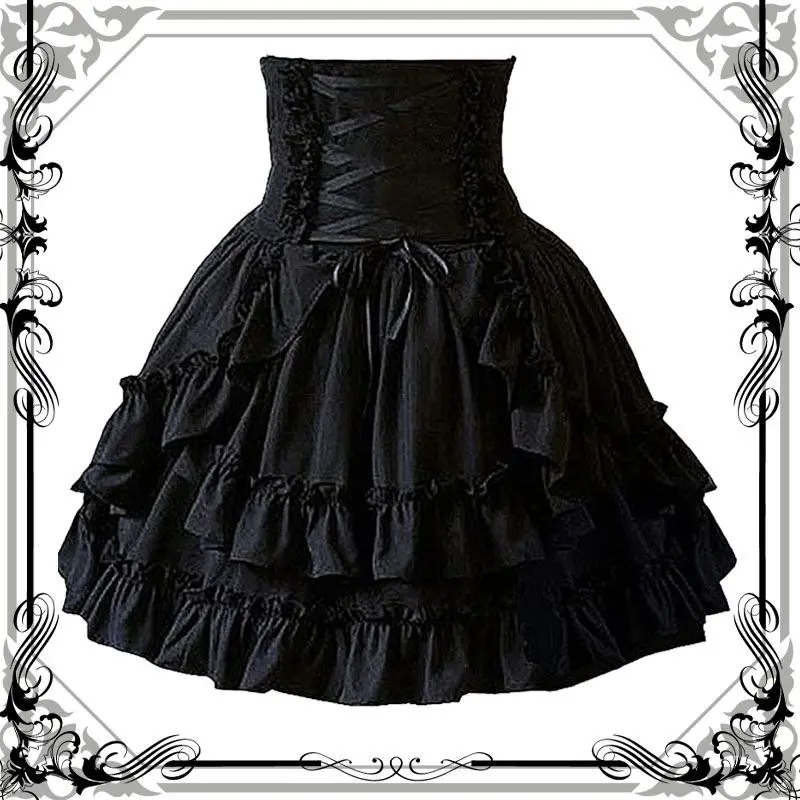 Tiulowa spódnica tutu w stylu gothic lolita Czarny