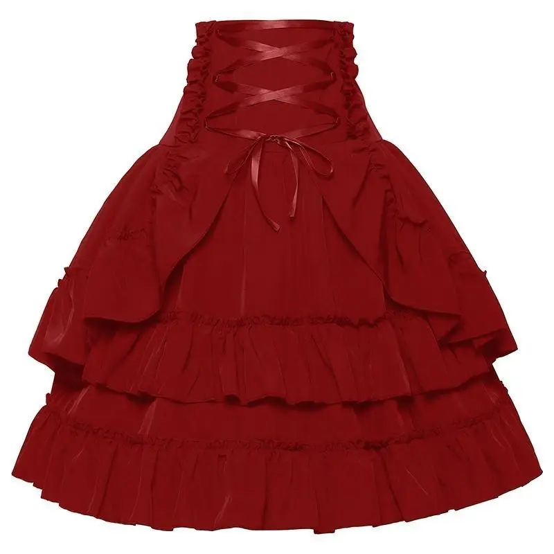 Tiulowa spódnica tutu w stylu gothic lolita Czerwony