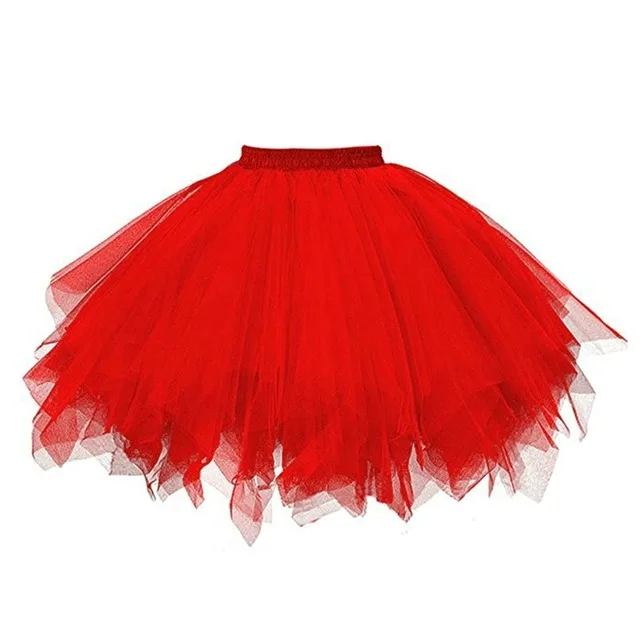 Tiulowa spódnica tutu w stylu rockabilly 50s Czerwony