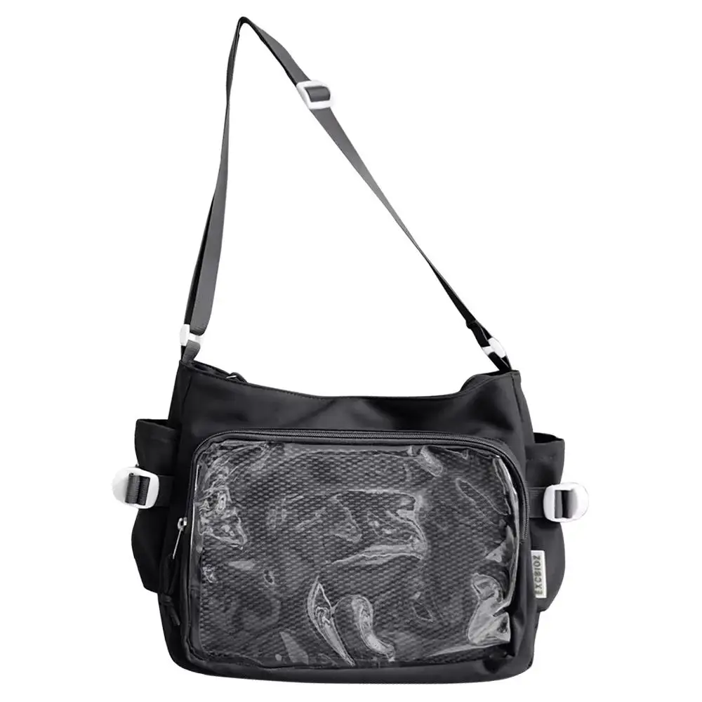 Torba Ita w stylu Y2K Harajuku z okienkiem PVC Czarny
