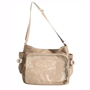 Torba Ita w stylu Y2K Harajuku z okienkiem PVC Brązowy