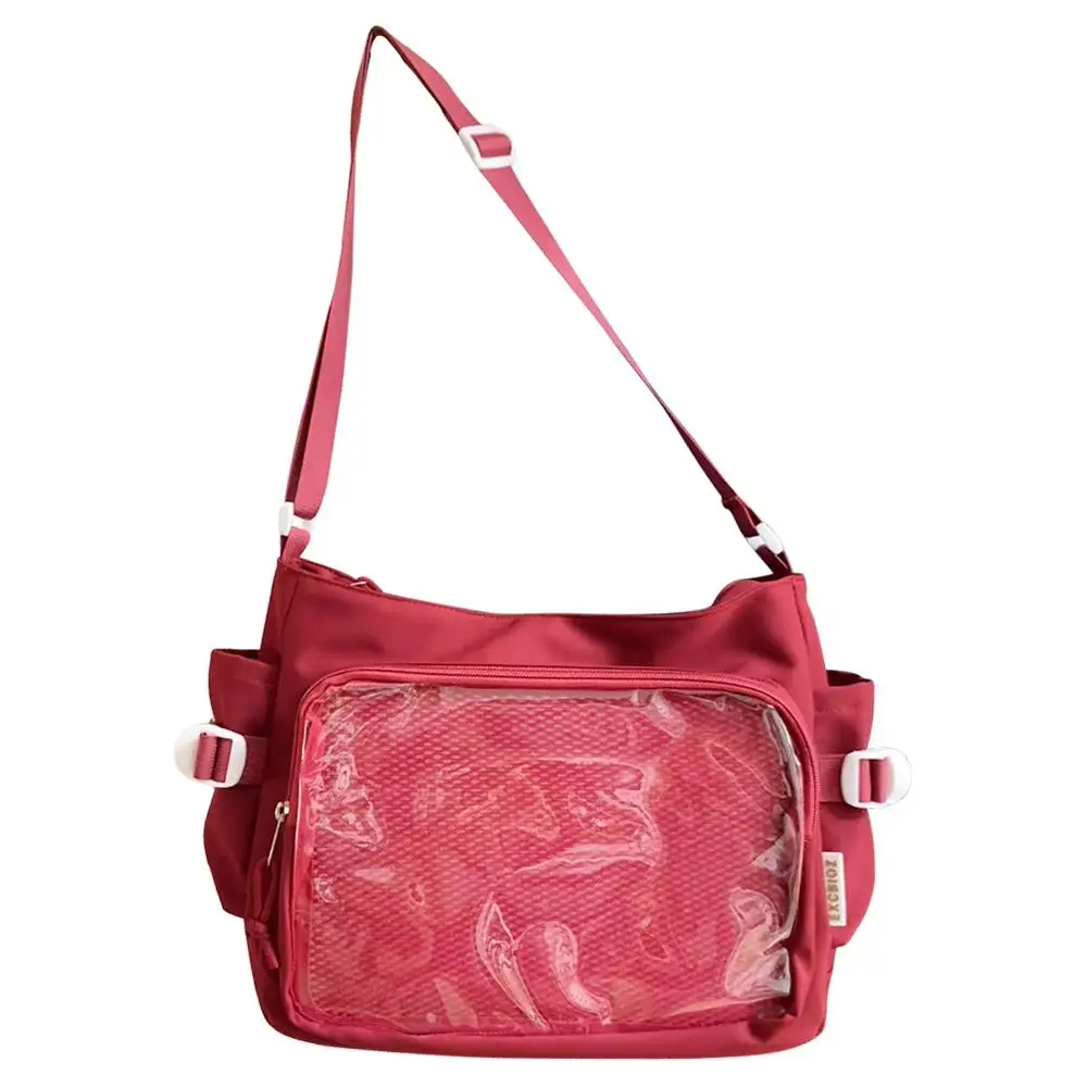 Torba Ita w stylu Y2K Harajuku z okienkiem PVC Czerwony