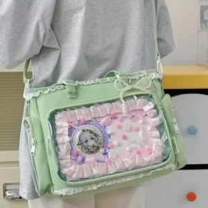 Torba Itabag Baletka z Apetytem — japońska torebka kawaii na ramię Zielony