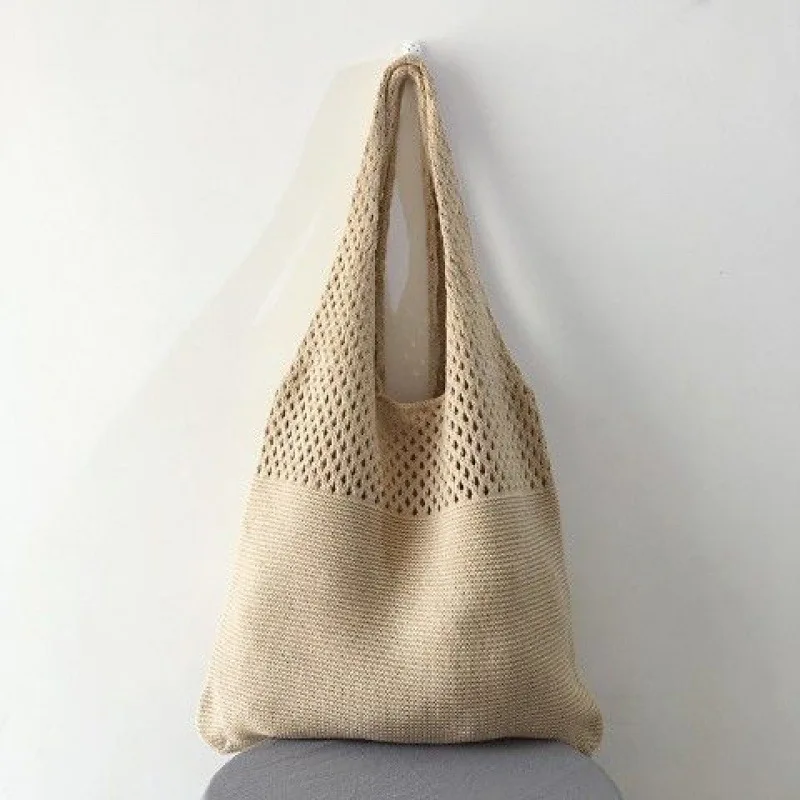 Torebka szydełkowa w stylu retro Khaki