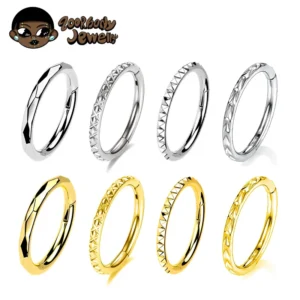 Tytanowy clicker zawiasowy z wielościanowym ostrzem do nosa i przegrody Biały