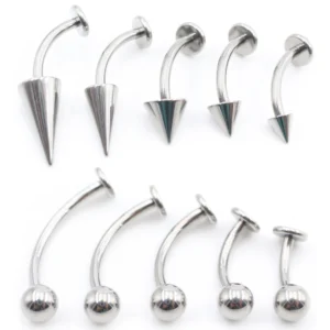 Tytanowy labret G23 do piercingu wargi, brwi i daith Czarny