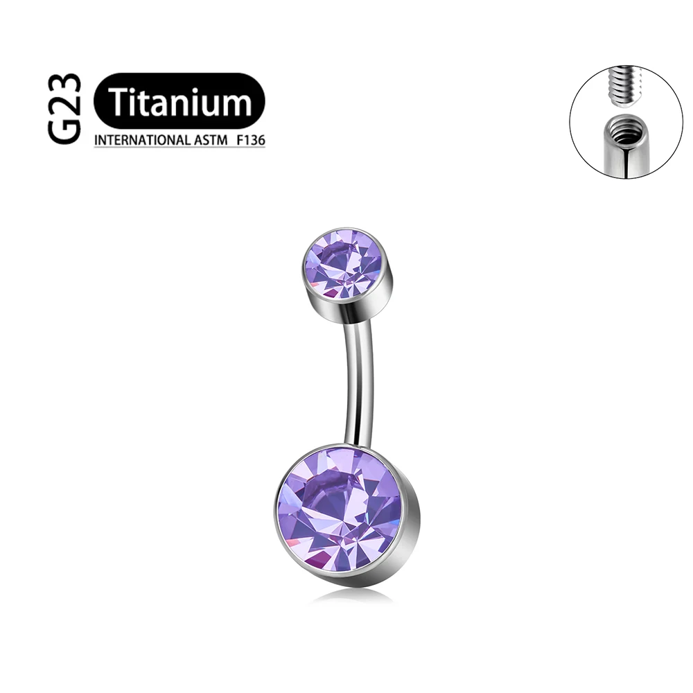 Tytanowy piercing do pępka G23 z lustrzanym połyskiem 14G Antyczny brąz platerowany