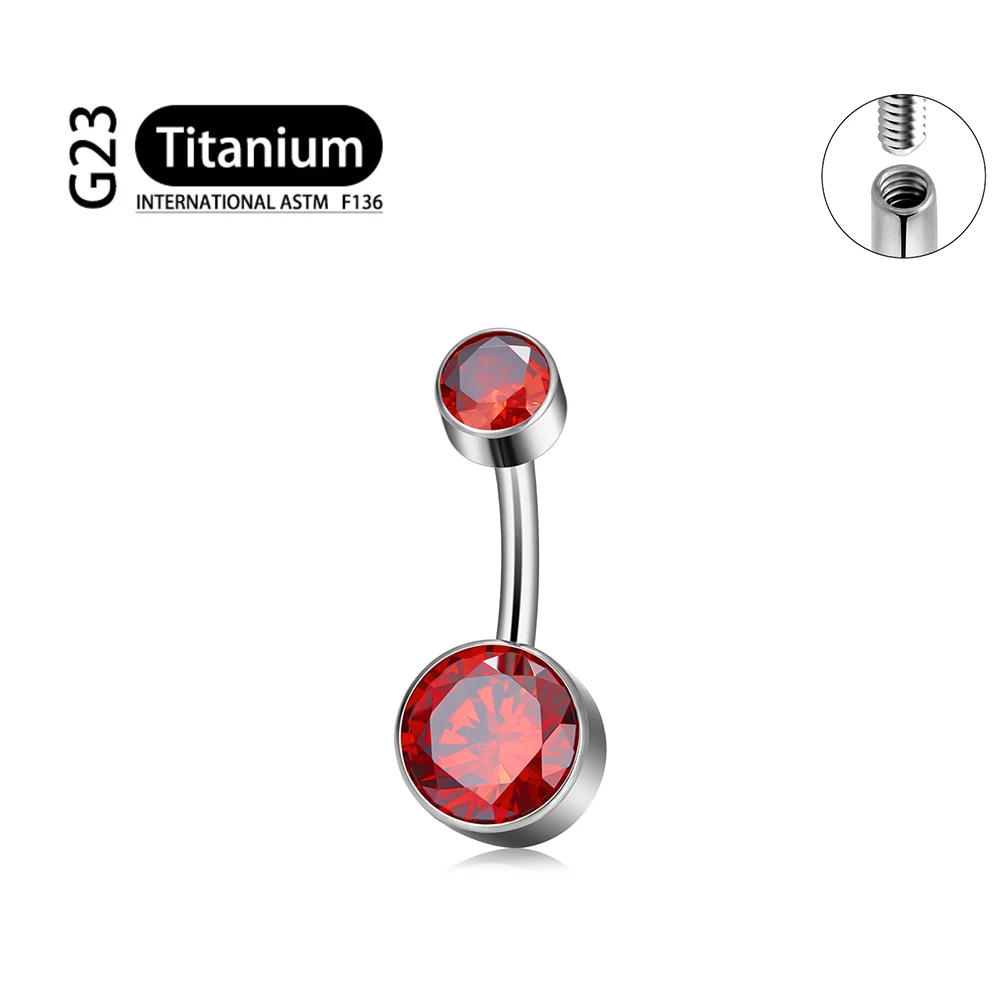Tytanowy piercing do pępka G23 z lustrzanym połyskiem 14G Czarny ocynkowany