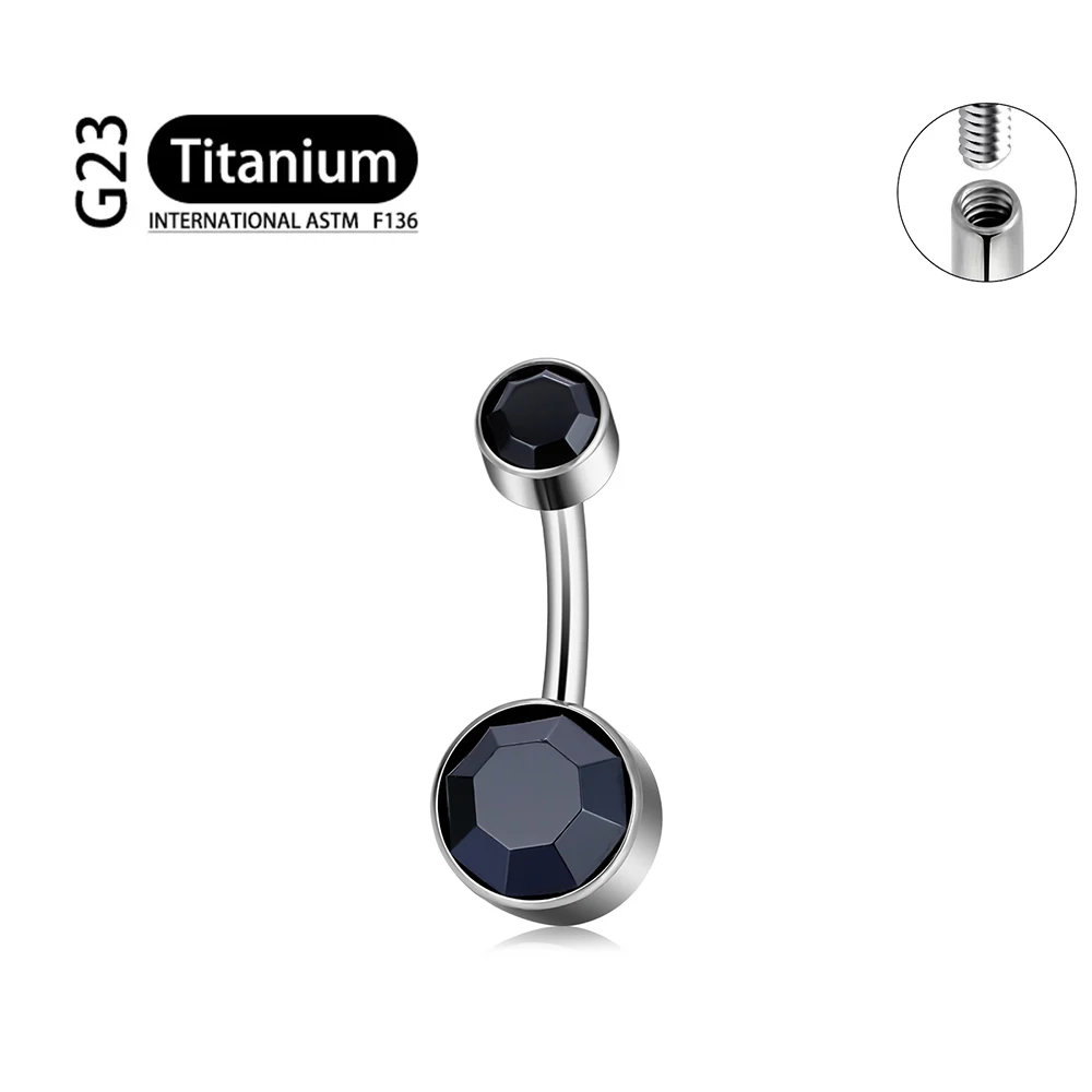 Tytanowy piercing do pępka G23 z lustrzanym połyskiem 14G Kolor czystego złota