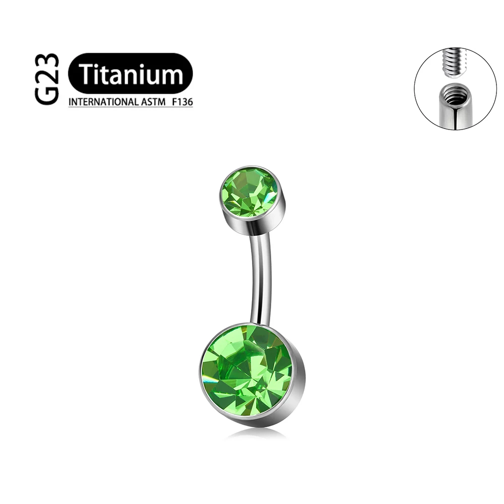 Tytanowy piercing do pępka G23 z lustrzanym połyskiem 14G Kolor różowego złota