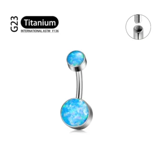 Tytanowy piercing do pępka G23 z lustrzanym połyskiem 14G Platynowane