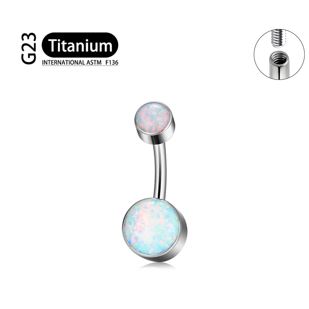 Tytanowy piercing do pępka G23 z lustrzanym połyskiem 14G Pokryty tytanem