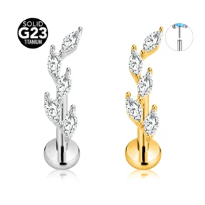 Tytanowy piercing threadless kwiat płaskie plecy tragus 16G-20G Fioletowy