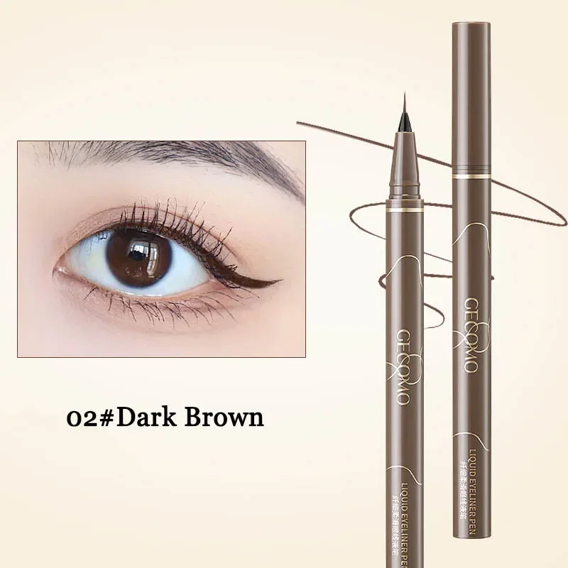 Ultracienki eyeliner do dolnej linii rzęs — wodoodporny, brązowy i czarny Błękitny