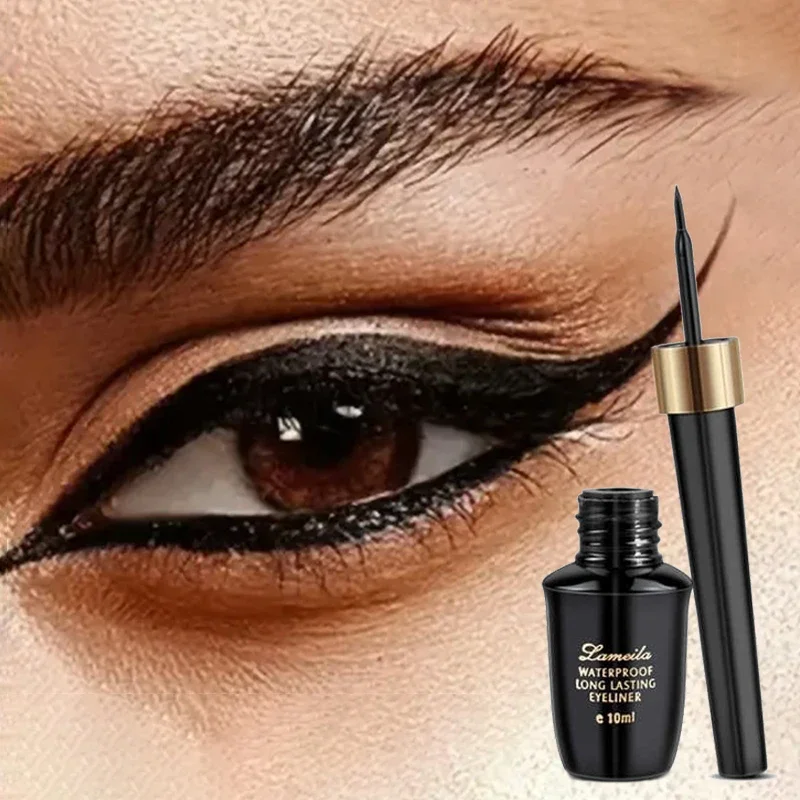 Ultracienki eyeliner płynny twardą końcówką wodoodporny czarny Armijna zieleń