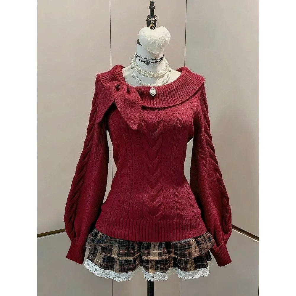 Uroczy sweter Y2K damski – koreańska moda, pastelowe kolory Jasny żółty