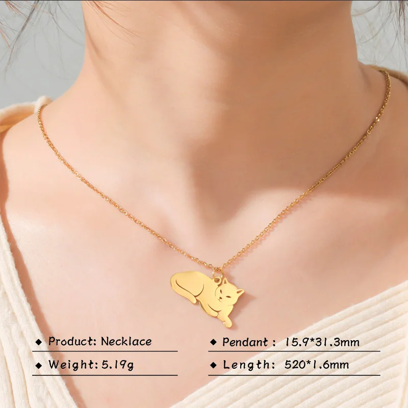 Uroczy naszyjnik choker z kotkiem Czerwony