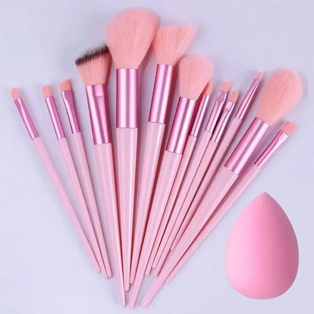 Wegański zestaw pędzli kabuki do blendowania – cruelty free, salonowe Niebieski