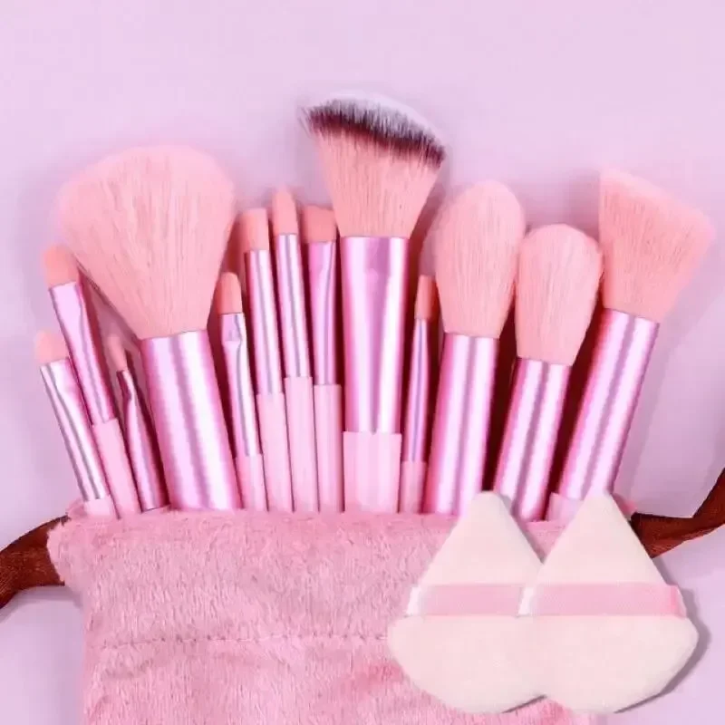Wegański zestaw pędzli kabuki do blendowania – cruelty free, salonowe Pomarańczowy