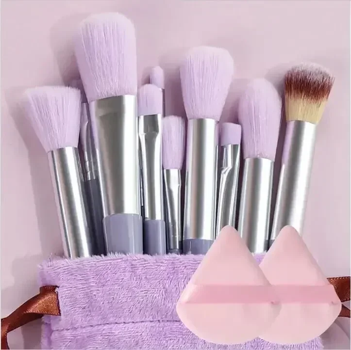 Wegański zestaw pędzli kabuki do blendowania – cruelty free, salonowe Różowy