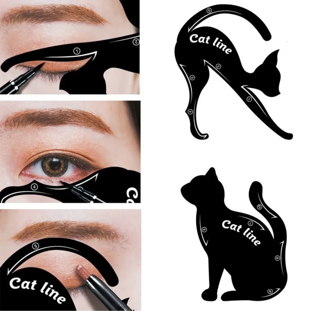 Wielofunkcyjny szablon do makijażu oczu — eyeliner i cień w jednym żółty