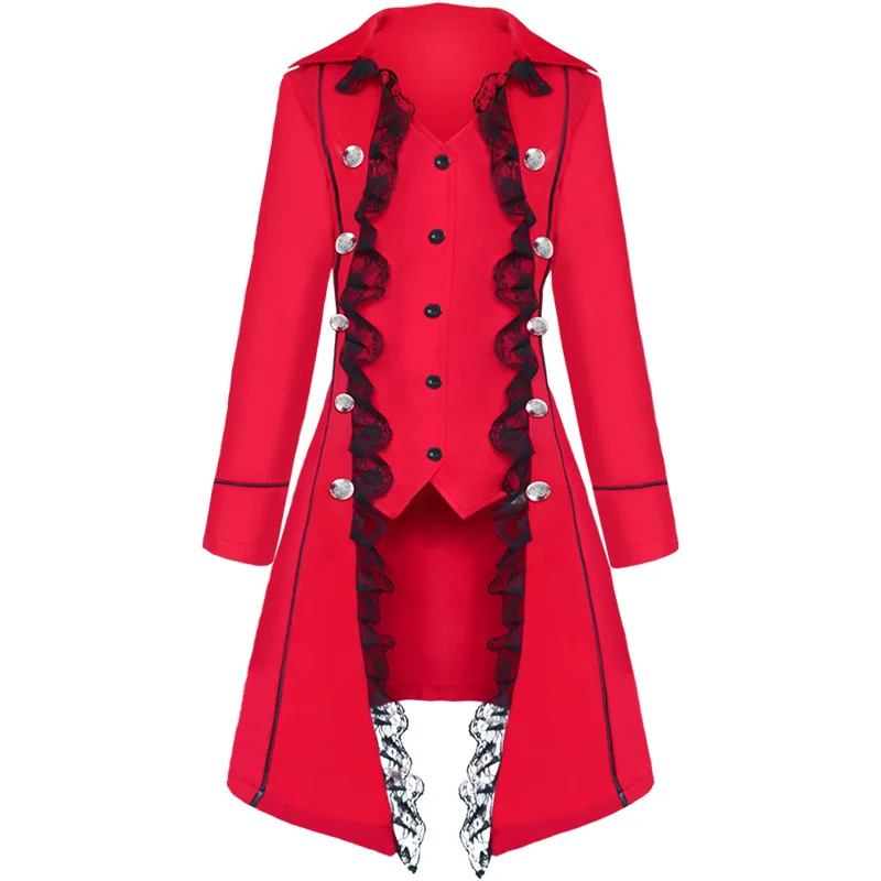 Wiktoriańska kurtka damska gothic steampunk z koronką, vintage żakiet Beżowy