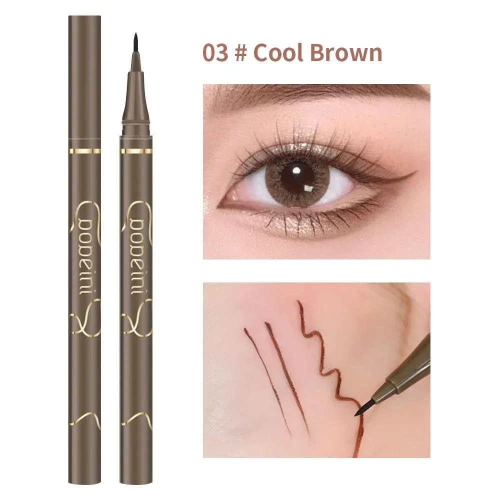 Wodoodporny eyeliner w płynie z ultracienką końcówką — czarny i brązowy Błękitny
