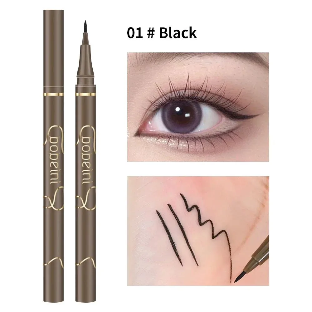 Wodoodporny eyeliner w płynie z ultracienką końcówką — czarny i brązowy Czarny