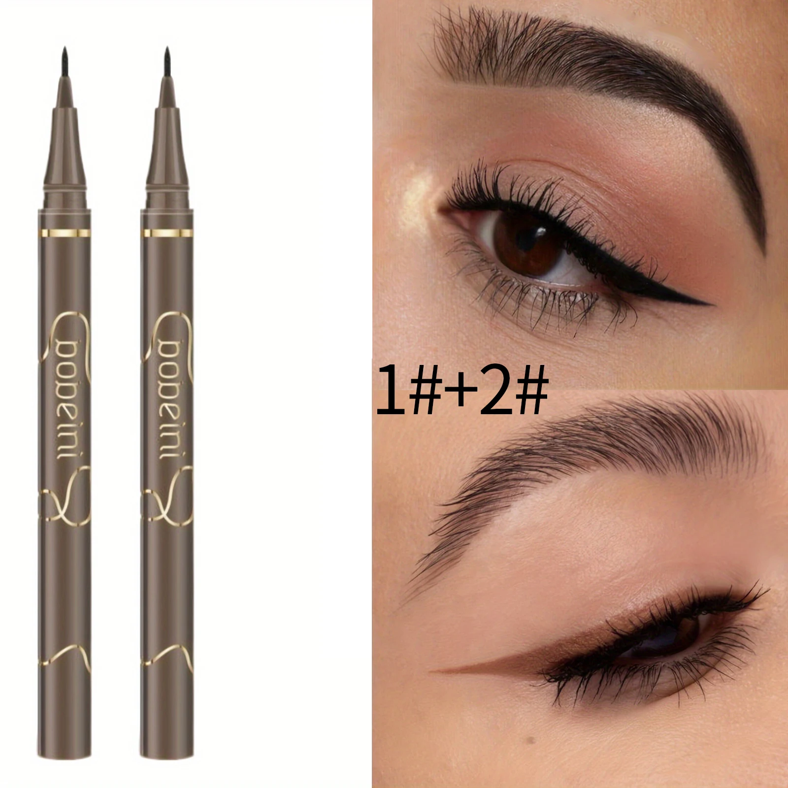 Wodoodporny eyeliner w płynie z ultracienką końcówką — czarny i brązowy Jasnożółty