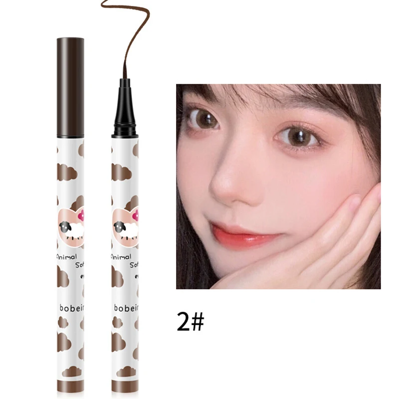 Wodoodporny eyeliner w płynie szybkoschnący czarny i brązowy Błękitny