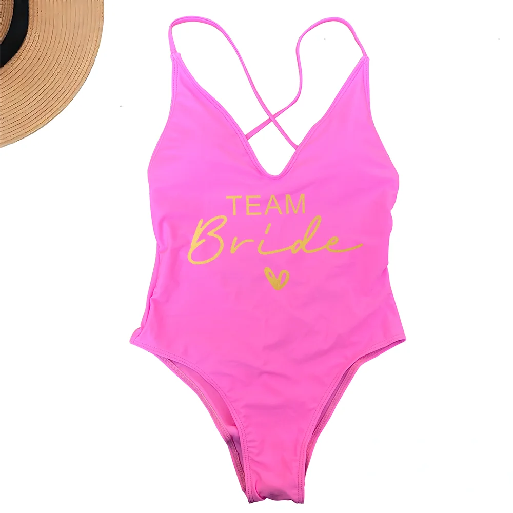 Wyściełany jednoczęściowy strój kąpielowy damski plus size Brązowy